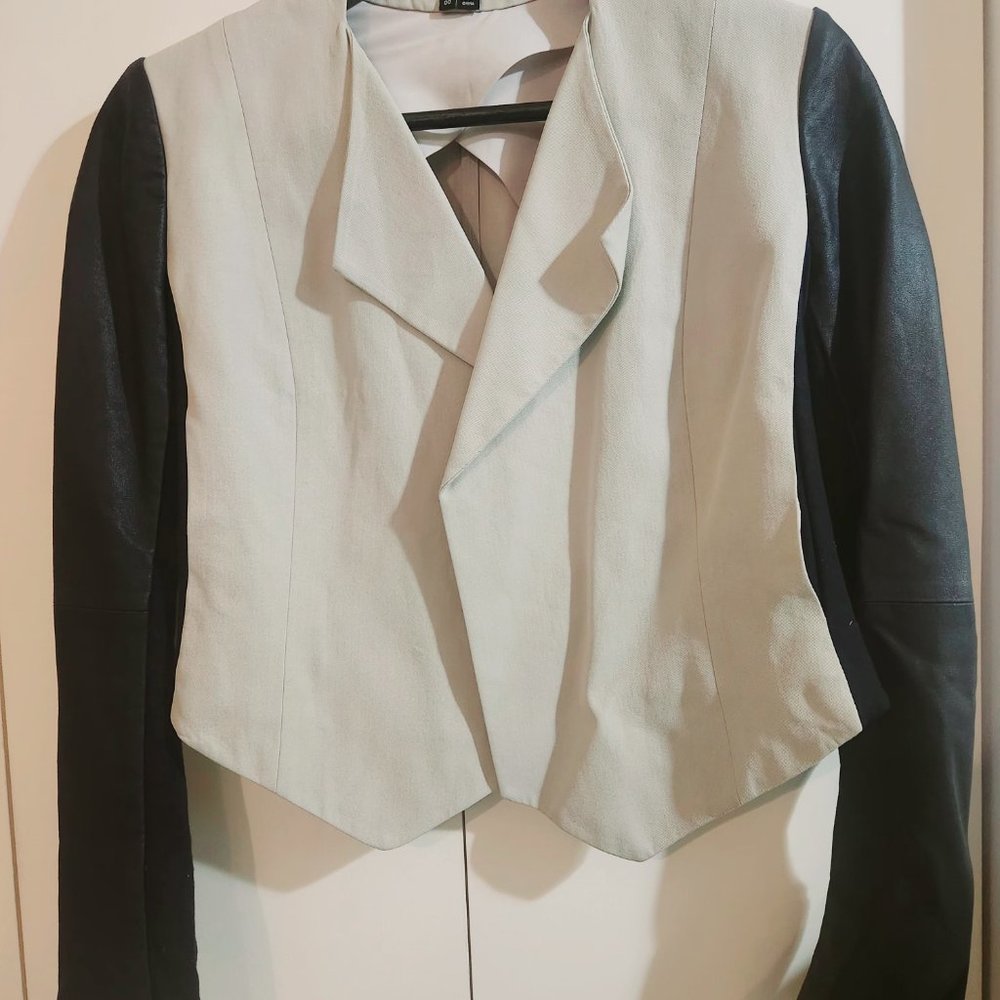 Theory Cohen Pax Mixed Media Color Block Cropped … - image 5